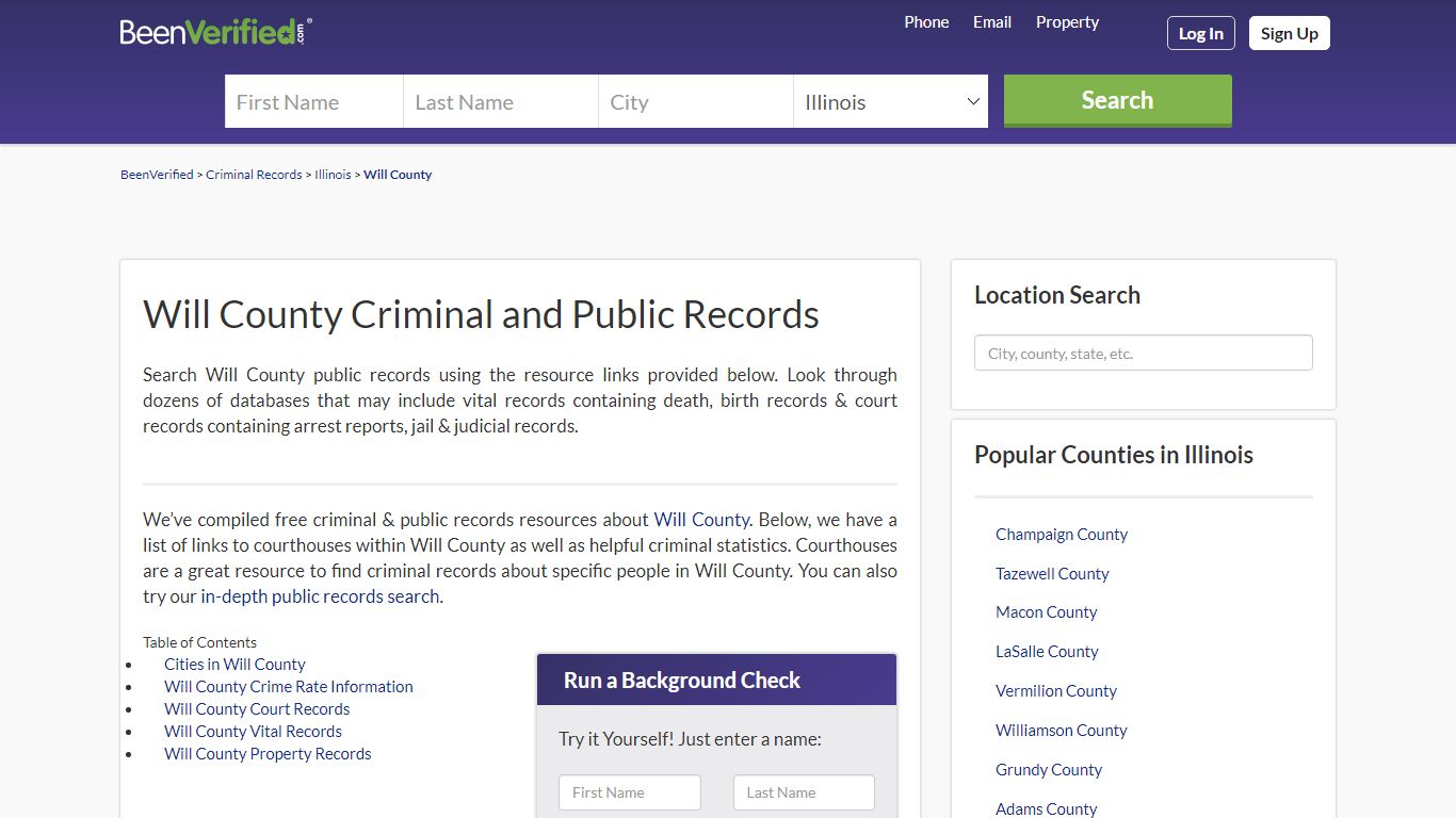 Will County Arrest Records in IL - Court & Criminal Records - BeenVerified